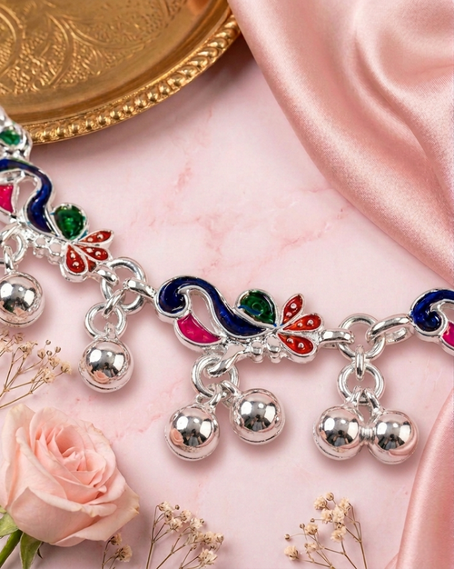 Elegant Silver Charm — Silver Plated Payal.