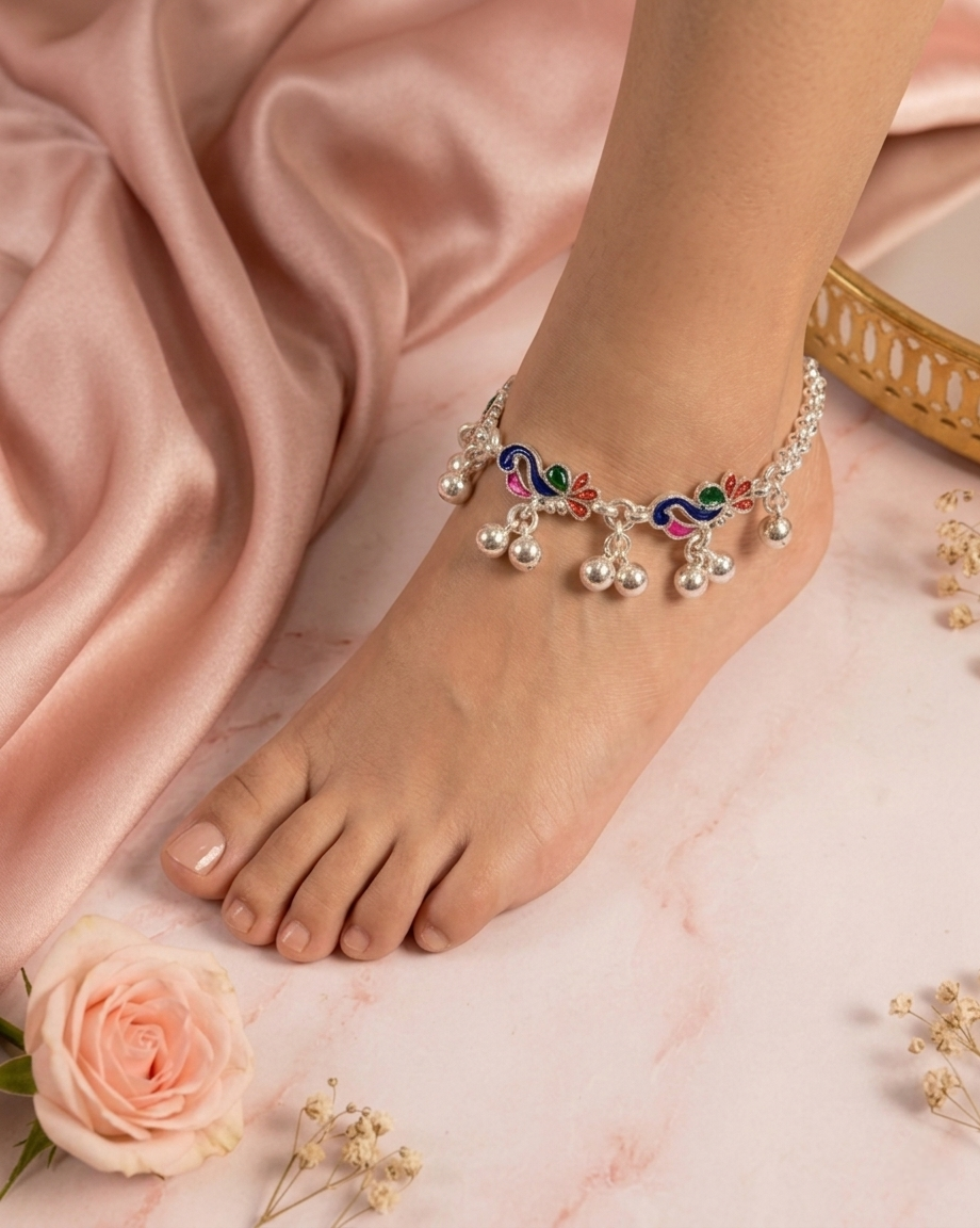 Elegant Silver Charm — Silver Plated Payal.