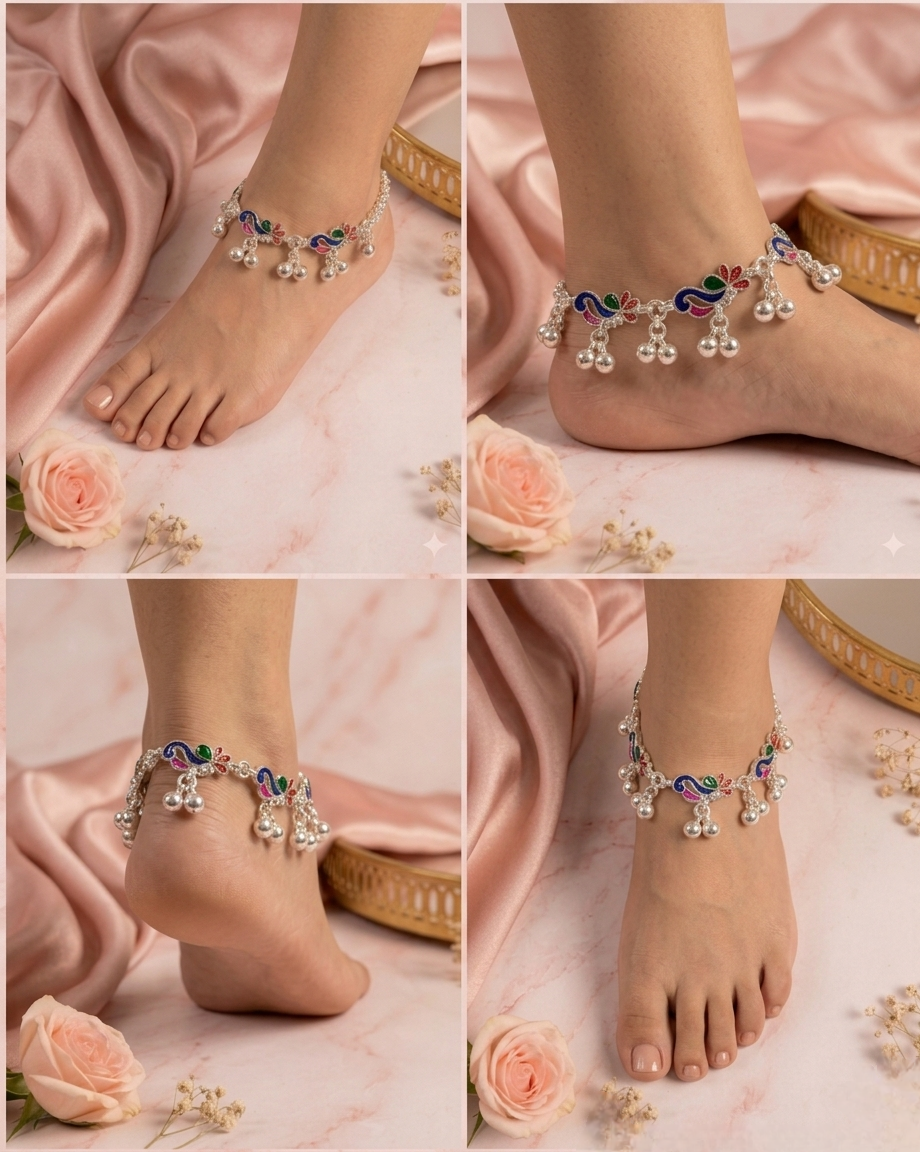 Elegant Silver Charm — Silver Plated Payal.