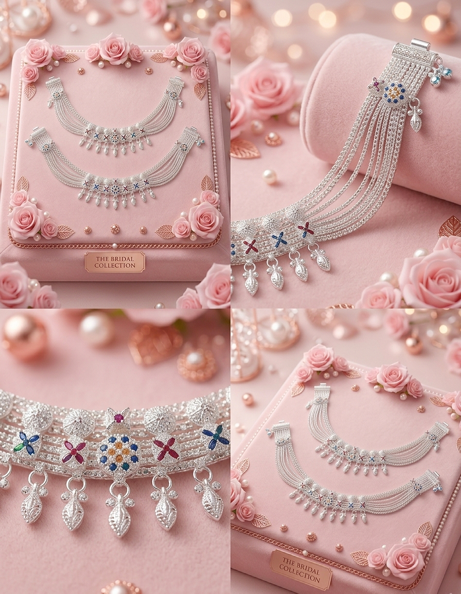 Celestia Premium Silver Plated Payal
