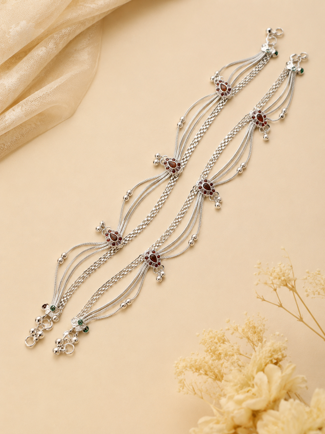 Elegant Silver Plated Payal for Women