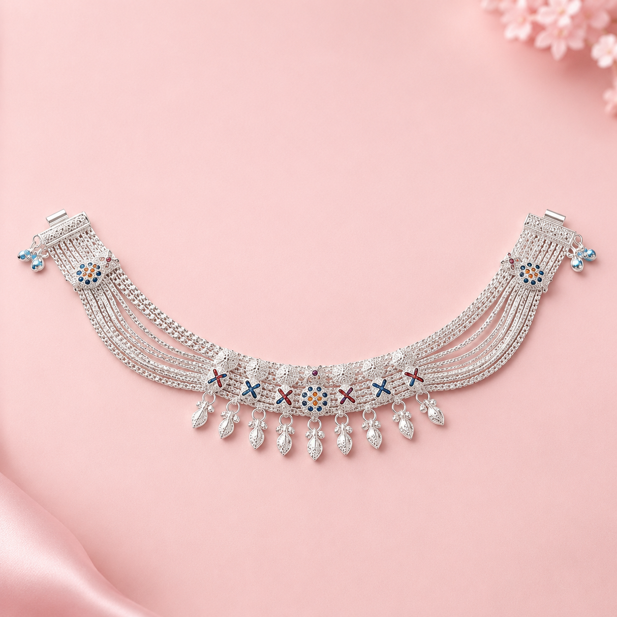 Celestia Premium Silver Plated Payal