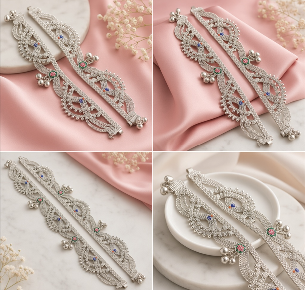 Chandrika Silver Plated Payal