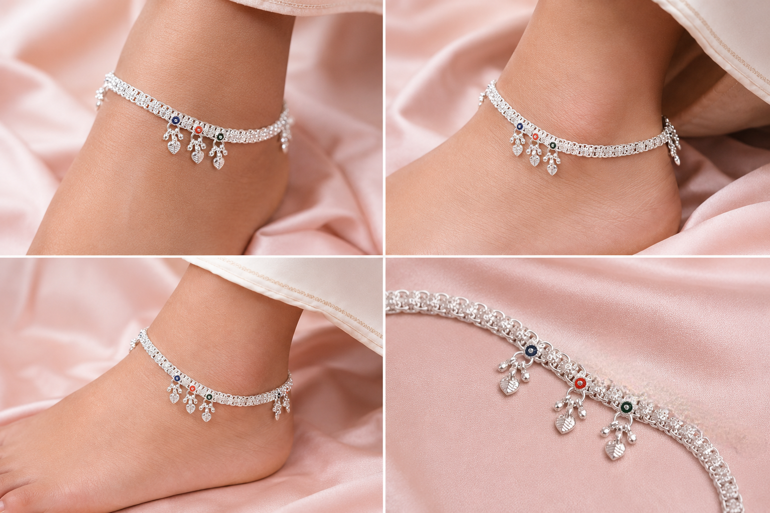 Premium Silver Finish Payal for Women