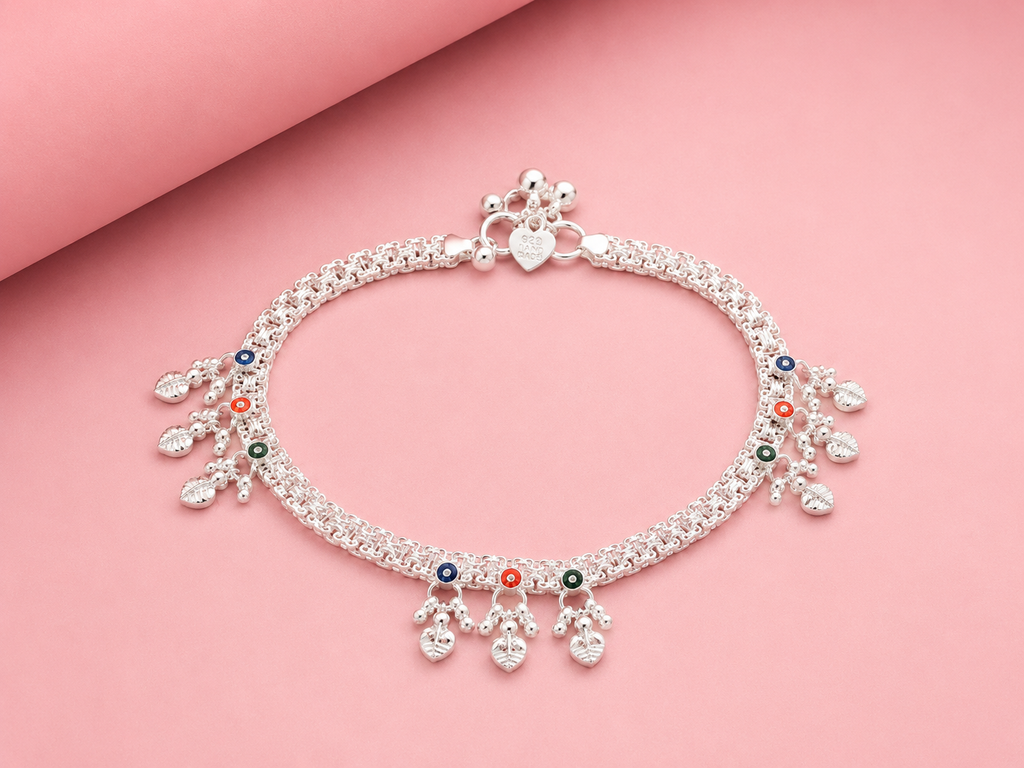Premium Silver Finish Payal for Women