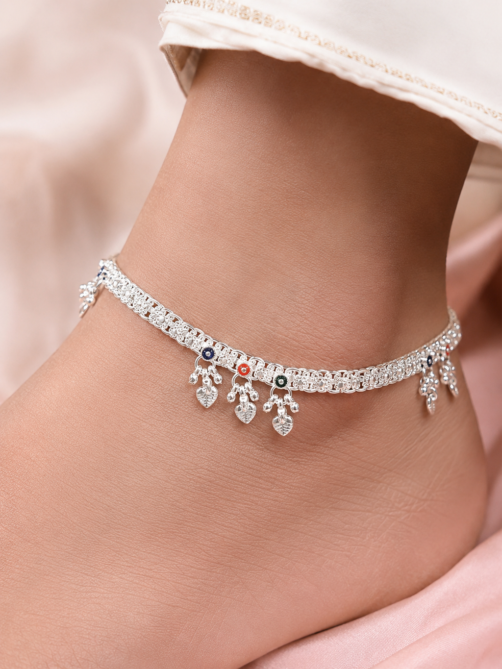 Premium Silver Finish Payal for Women