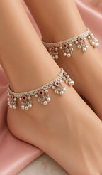 Moonlit Silver Plated Payal ✨