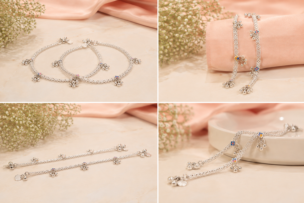 ✨ Silver Radiance — Elegant Silver Plated Payal