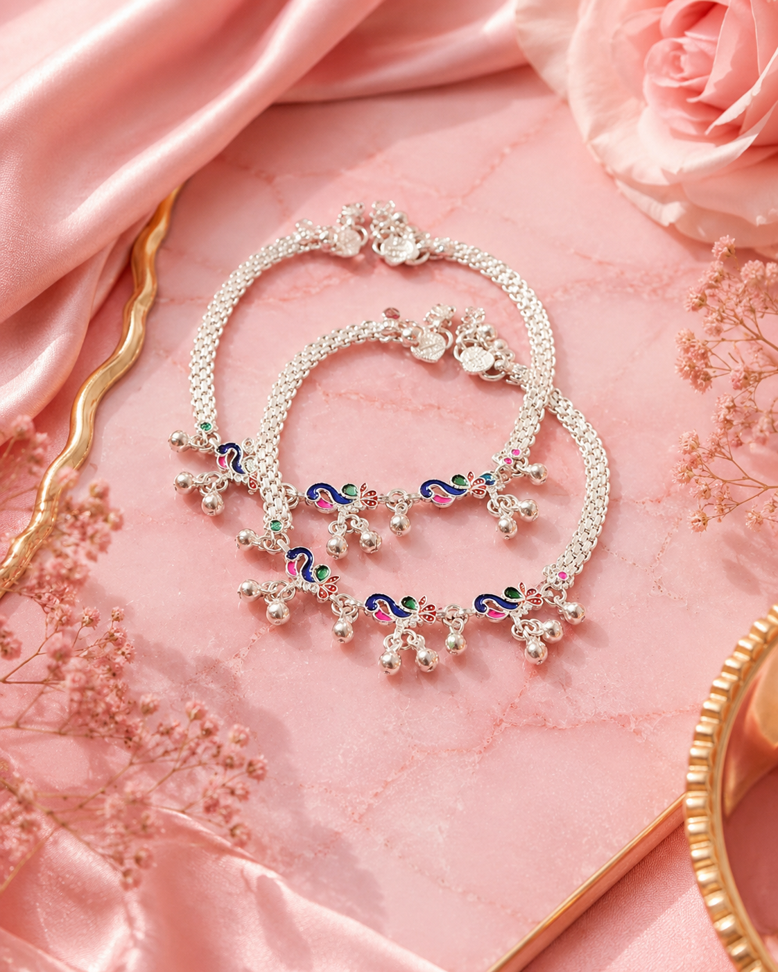 Elegant Silver Charm — Silver Plated Payal.