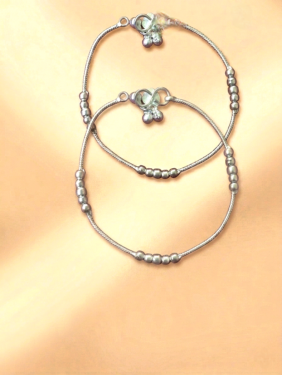 Elegant Silver-Plated Payal ✨