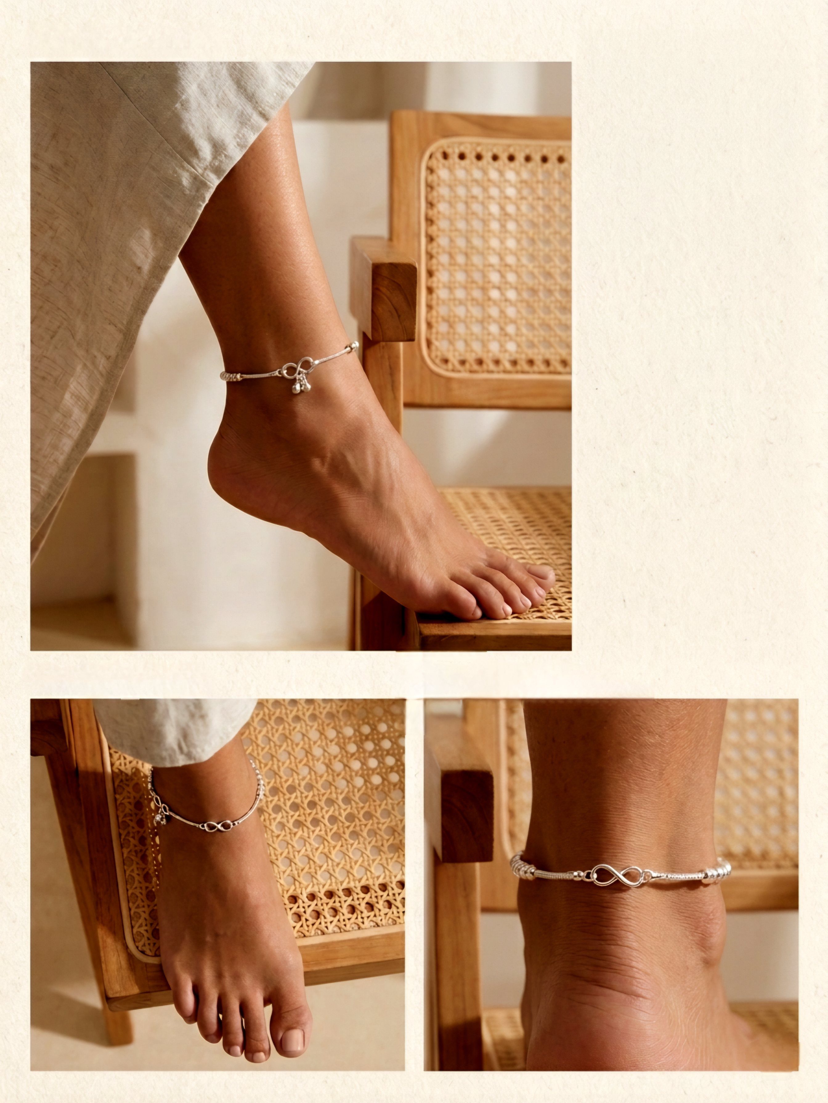 Elegant Silver-Plated Payal ✨