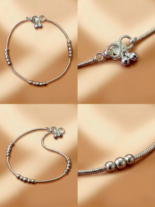Elegant Silver-Plated Payal ✨