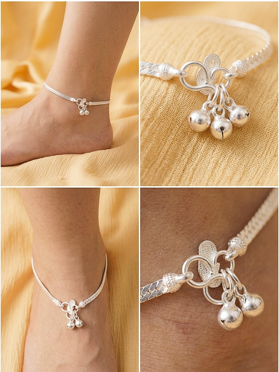 Premium Silver-Plated Payal ✨