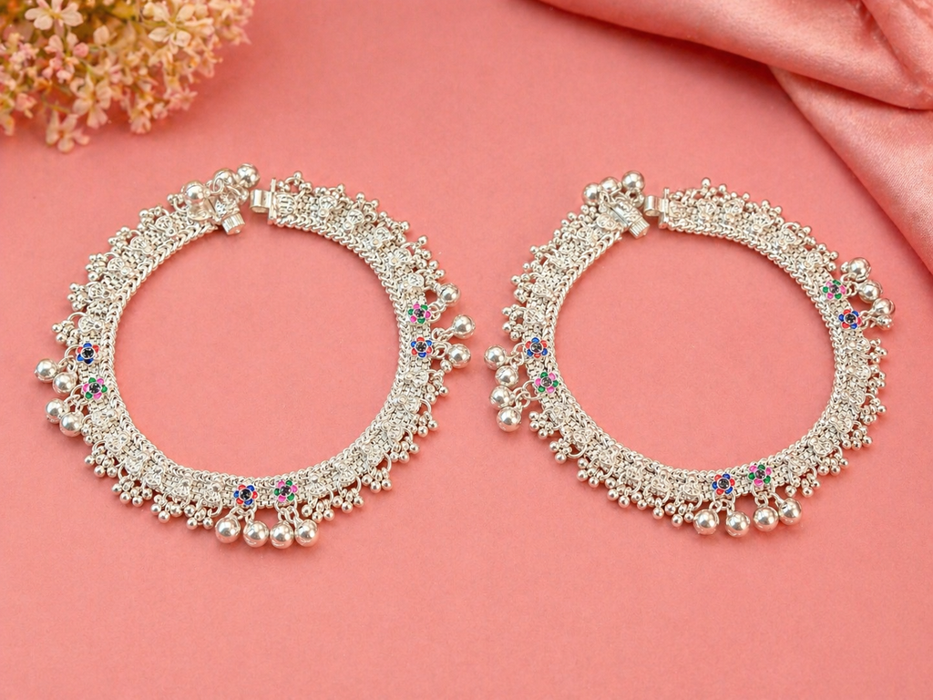 Elegant Silver Payal Anklet