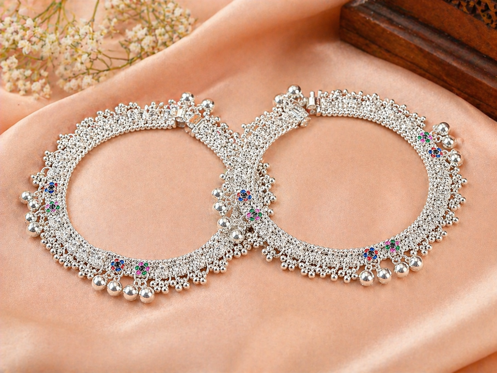 Elegant Silver Payal Anklet