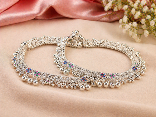 Elegant Silver Payal Anklet